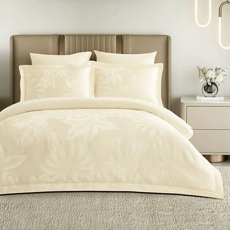 Комплект постельного белья ARYA HOME COLLECTION Постельное Белье Majestik Бамбук 1,5 Сп. 160x220cм Autumn Кремовый