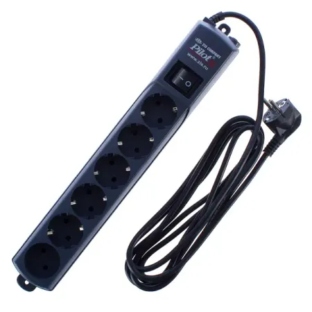Сетевой фильтр Pilot S 5 розеток с заземлением 1 розетка без заземления 3 м 2200 Вт цвет графит наполнители для гелевых ручек pilot bls g2