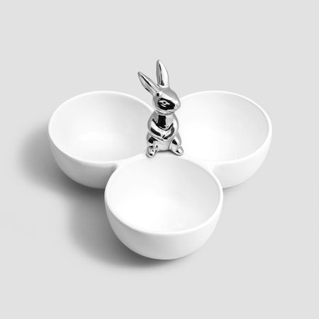 Менажница Togas Фальбер бело-серебристый 20х19х12 см