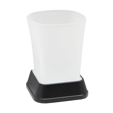 Стакан для зубных щеток Wasserkraft белый с черным 8х8х11 см нейлоновые пластиковые изоляционные шайбы черно белые уплотнительные кольца прокладки m2 m2 5 m3 m4 m5 m6 m8 m10 m12 m14 m16 m18 m20 плоские прокладки