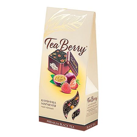 Чай черный TeaBerry  Сочная клубника со вкусом маракуйи 100 г гейнер масс гейн geneticlab nutrition со вкусом клубника 1000 г