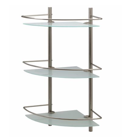 Полка стеклянная угловая тройная Wasserkraft серебряная 31х61х31 см пластиковые угловые соединители для опор растений 5 шт