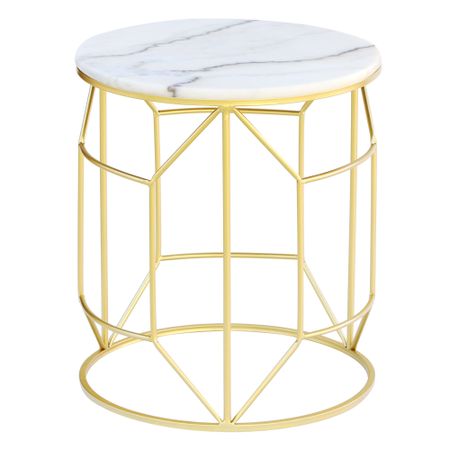Столик интерьерный Glasar 43х43х50 см с белым мрамором