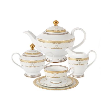 Чайный сервиз Midori Корона на 6 персон 23 предмета vinrito чайник из пурпурной глины 400 мл 3 чашки 60 мл