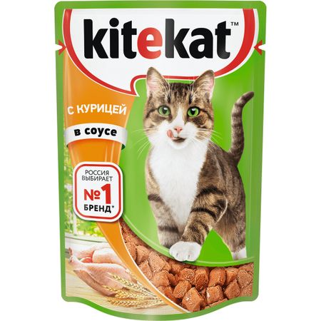 Корм для кошек Kitekat Курица в соусе 85 г влажный корм для кошек nature s table индейка в соусе 85 г