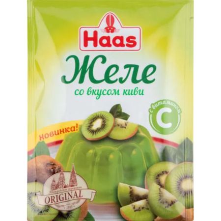 Желе Haas со вкусом киви 50 г желатин пищевой ашан красная птица 50 г