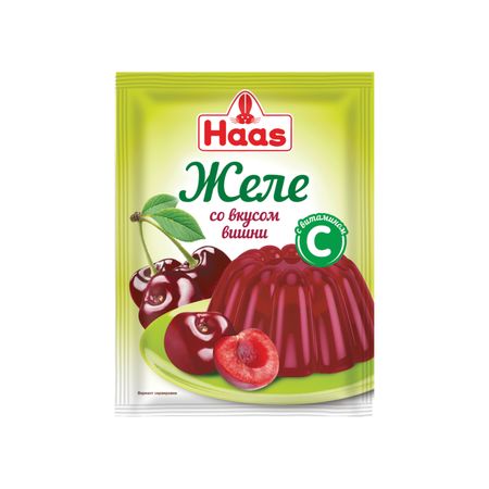 Желе Haas вишня с витамином С 50 г желатин пищевой ашан красная птица 50 г