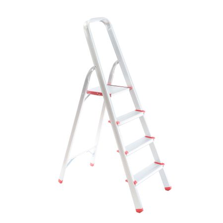 Стремянка домашняя Deli с 4 ступенями, красно-белая deli ластики 2b 4b 5 8 шт