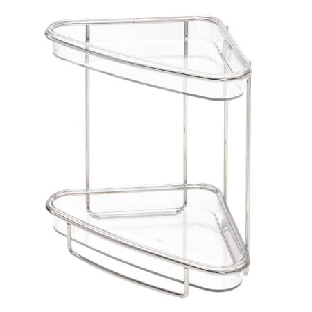 Полка угловая Interdesign Clarity настольная со съёмными лотками 23х16,3х24,6 см настольная книжная полка