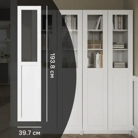 Дверь для шкафа Буккер 1 стекло 39.7x193.8x1.6 см ДСП правая цвет белый матовый экскаватор дверь окно стекло защелка замок экскаватор аксессуары для kubota hyundai hitachi kobelco doosan daewoo sumitomo kato 2 шт