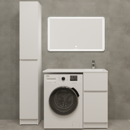 Тумба под накладную раковину KONSENSA Терни левая 91.7x38 раковина на стиральную машину Терни / Рейкьявик шкаф-пенал цвет корпуса белый пенал hazbin hotel