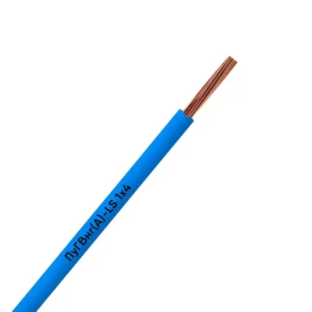Электрический провод ПуГВнг(А)-LS 1x4 на отрез цвет синий ГОСТ кабель пугвнг а ls 1x2 5 на отрез гост
