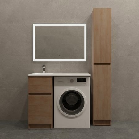 Тумба под накладную раковину KONSENSA Рейкьявик левая 38x91.7 раковина на стиральную машину Терни / Рейкьявик шкаф-пенал цвет корпуса бежевый пенал hazbin hotel