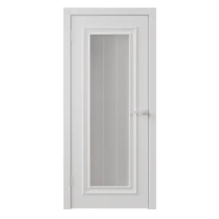 Дверь межкомнатная со стеклом Диана 1 70x230 см эмаль цвет белый с замком и петлями