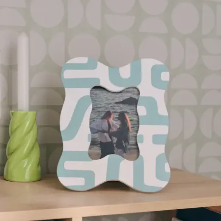 Рамка без паспарту 10x15 см МДФ цвет голубой