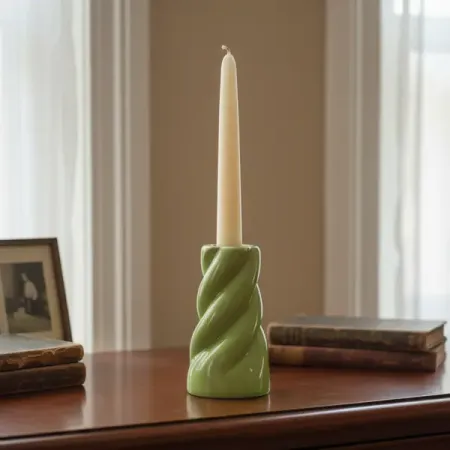 Подсвечник 13 см керамика цвет салатовый позолоченный ортодоксовый подсвечник htisok