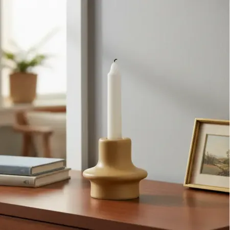 Подсвечник 6.6 см керамика цвет желтый позолоченный ортодоксовый подсвечник htisok