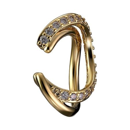 Серьги UVI JEWELLERY Серебристый кафф изогнутой формы с прозрачными кристаллами déjà vu кафф plane pearl cuff gold