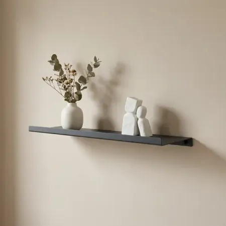 Настенная полка 44x12 см металл цвет черный подвесная книжная полка счетчик книг