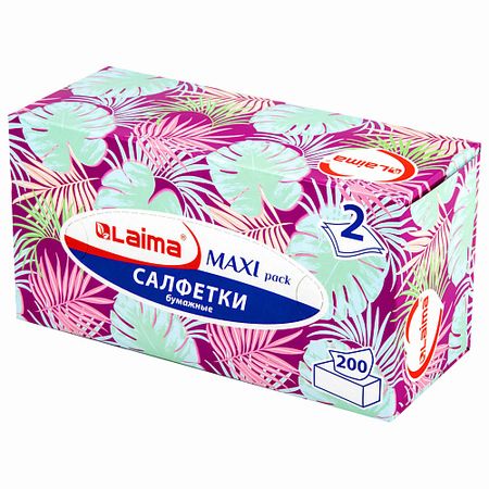 Салфетки для рук LAIMA Салфетки косметические в картонном боксе 2-слойные салфетки косметические zewa everyday 2 слойные 100шт