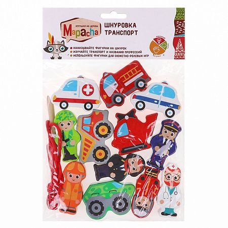 Развивающая игрушка MAPACHA Игра деревянная шнуровка для малышей 