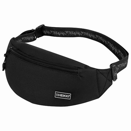 Сумка HEIKKI Сумка на пояс RIO, два отделения, регулируемый ремень, черная с бел