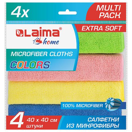 Салфетки для уборки LAIMA Салфетка из плотной микрофибры MULTI PACK PRO COLOUR 40 губки из микрофибры moonbiffy