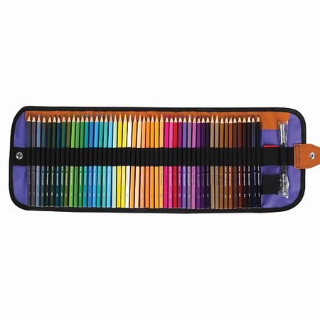 Набор карандашей BRAUBERG Карандаши цветные супермягкие в пенале-скрутке  MAX 50 цветов + держатель механические карандаши kawaii 5 6 мм 2b 4b 6b 8b