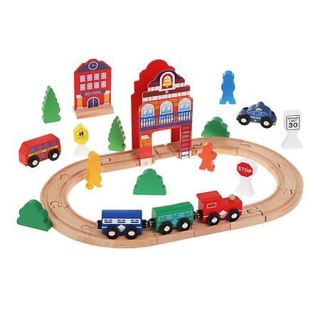 Развивающая игрушка MAPACHA Игровой набор деревянная железная дорога