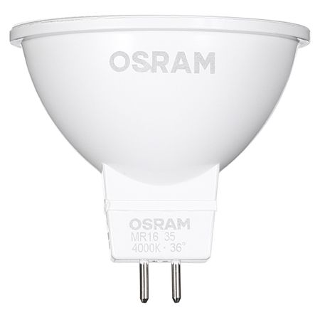 Лампа светодиодная Osram GU5.3 4000К 5 Вт 360 Лм 12 В рефлектор MR16 прозрачная лампа накаливания febox 40вт e14 2500к 180лм r50 рефлектор