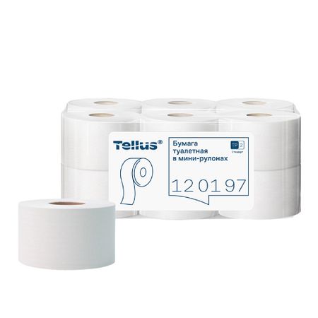 Туалетная бумага Tellus ТР-2 Стандарт в мини-рулонах 200 м (12 шт.) (120197) journamm мини книги из винтажной бумаги 400 шт