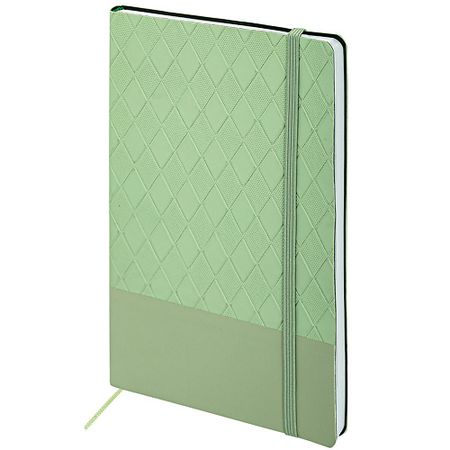 Блокнот BRAUBERG Блокнот А5  Tissage резинка клетка оливковый