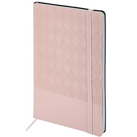 Блокнот BRAUBERG Блокнот А5  Tissage резинка клетка нежно-розов