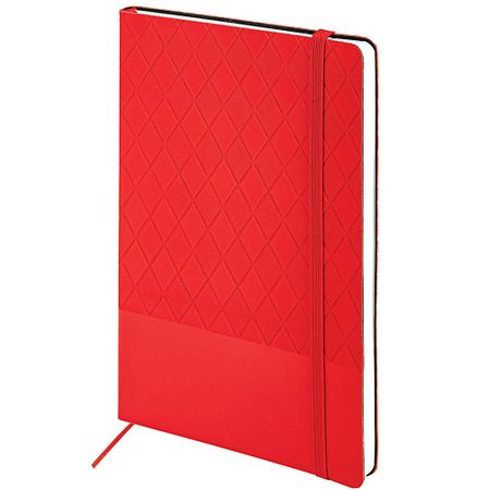 Блокнот BRAUBERG Блокнот А5  Tissage резинка клетка красный