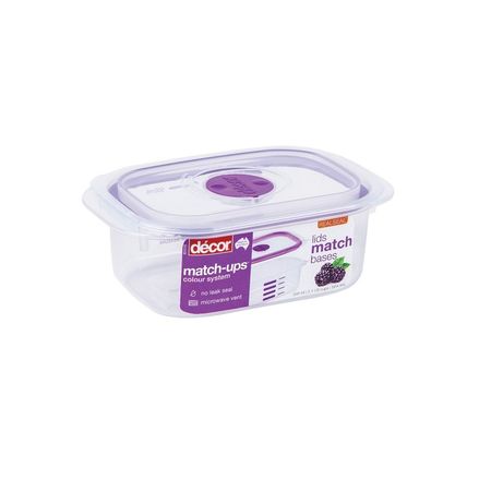 Контейнер пищевой Decor прямоугольный фиолетовый 17,4х11,2х6,2 см 500 мл