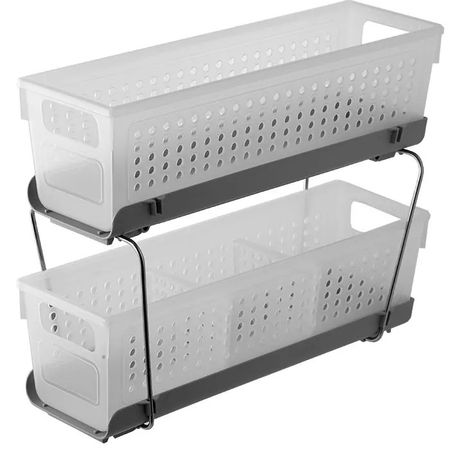 Полка с выдвижными корзинами Lamps Fire прозрачная матовая 36х13х28 см