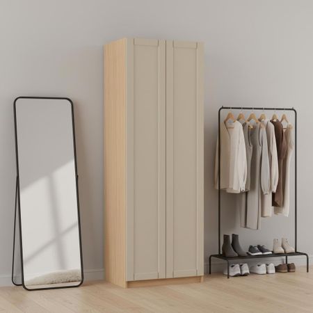 Шкаф распашной Байонна латте с 6 полками 80х232,2х54,5 ЛДСП каркас дуб комано