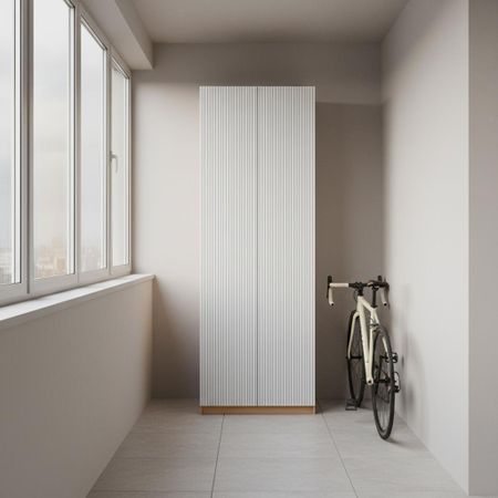 Шкаф распашной Висла белый с 4 полками 80х232,2х54,5 ЛДСП каркас дуб комано