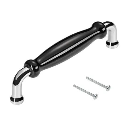 Мебельная ручка-скоба KONSENSA Виви 128 мм черный/хром