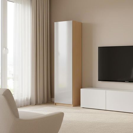 Шкаф распашной Лион серый глянец 60х232,2х54,5 с 4 полками и 4 ящиками ЛДСП каркас дуб комано мотоциклетный нижний вентилируемый ножной обтекатель перчаточный ящик глянец для harley touring road electra street glide ultra road king 2014 2023