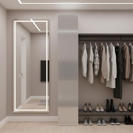 Шкаф распашной Лион серый глянец с 6 полками 40х232,2х54,5 ЛДСП каркас белый шкаф напольный белый глянец 820х800х504мм 2 двери мдф лдсп