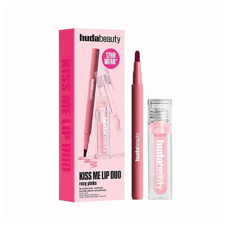 Набор средств для макияжа HUDA BEAUTY Набор для макияжа губ Kiss Me Lip Duo Rosy Pinks стикеров jianwu rosy clouds series