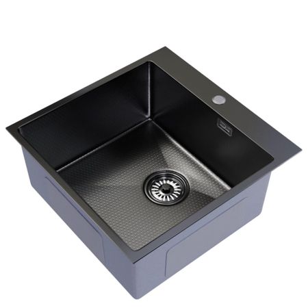 Мойка для кухни Mixline Pro 50х50х20 см врезная с сифоном сталь нано декор графит (556578) dqok кухонный смеситель из нержавеющей стали