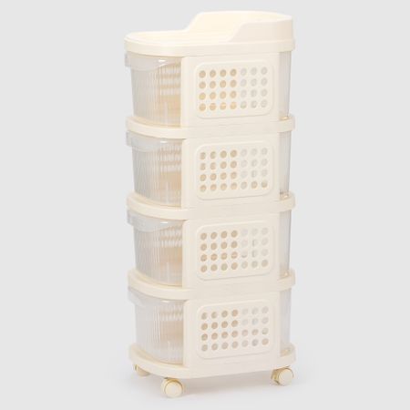 Комод для хранения Hometex 4 уровня кремовый 38х30х85,5 см