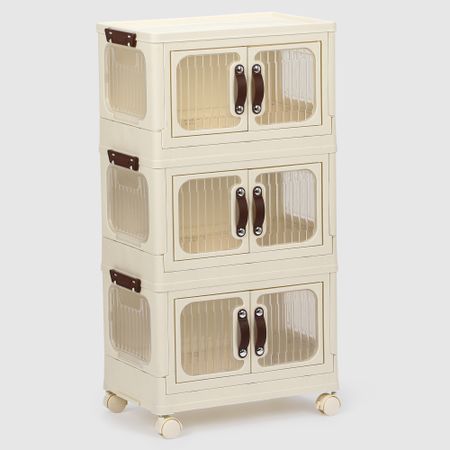 Шкаф для хранения Hometex 3 уровня кремовый 43,5х27,5х81 см