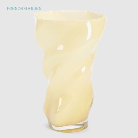 Ваза French garden Фьюжн, стекло, бежевая, 30 см