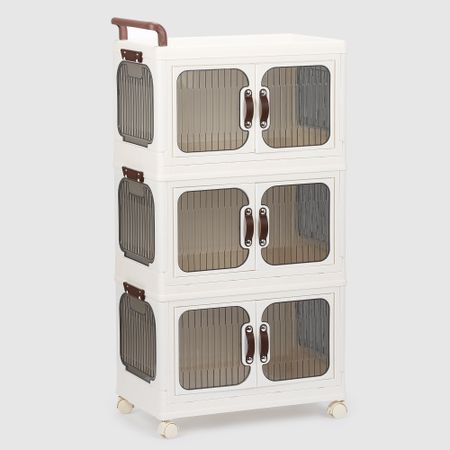 Шкаф для хранения Hometex на колёсах 3 отделения кремовый 55х32,5х103,5 см