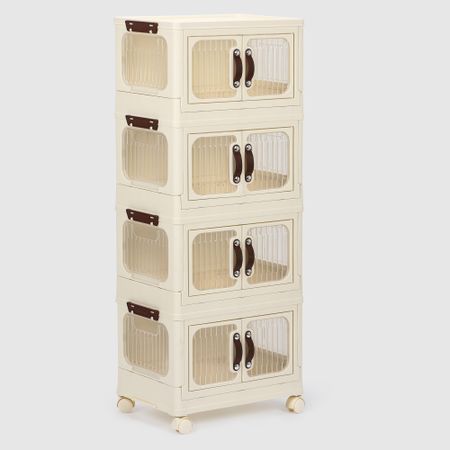 Шкаф для хранения Hometex на колёсах 4 уровня кремовый 43,5х27,5х105,5 см