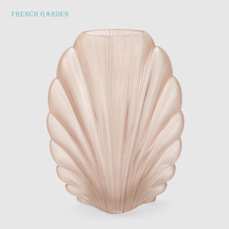 Ваза French garden Гребешок, стекло, розовая, 30 см