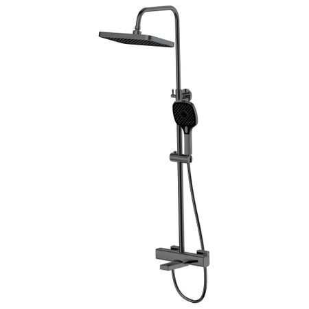 Душевая система Esko Gun Metal с верхним душем с лейкой с термостатом графит (STT4040GM) новинка 2015 система управления скоростью автомобиля witch система круиз контроля для ford focus 3 2012 2014 kuga 2012 2015 на рулевом колесе